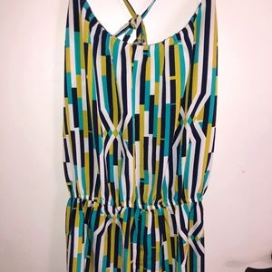 Geometric Pattern Tie-back Romper